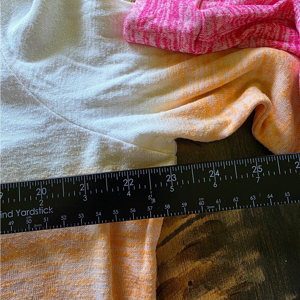Market & Spruce Ombré Hoodie Top | Pink & Yellow Dip Dye | Women’s 2XL - Picture 6 of 8